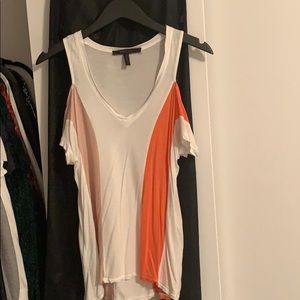 BCBG color block shirt with open shoulders!